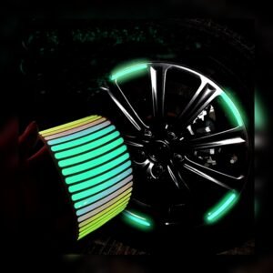 20PCS Reflective Wheel Hub Stickers, Glowing Car Stripe Decals for Night Driving, High Reflective Wheel Stickers Universal